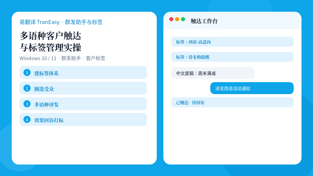 易翻译群发助手与标签管理封面示意